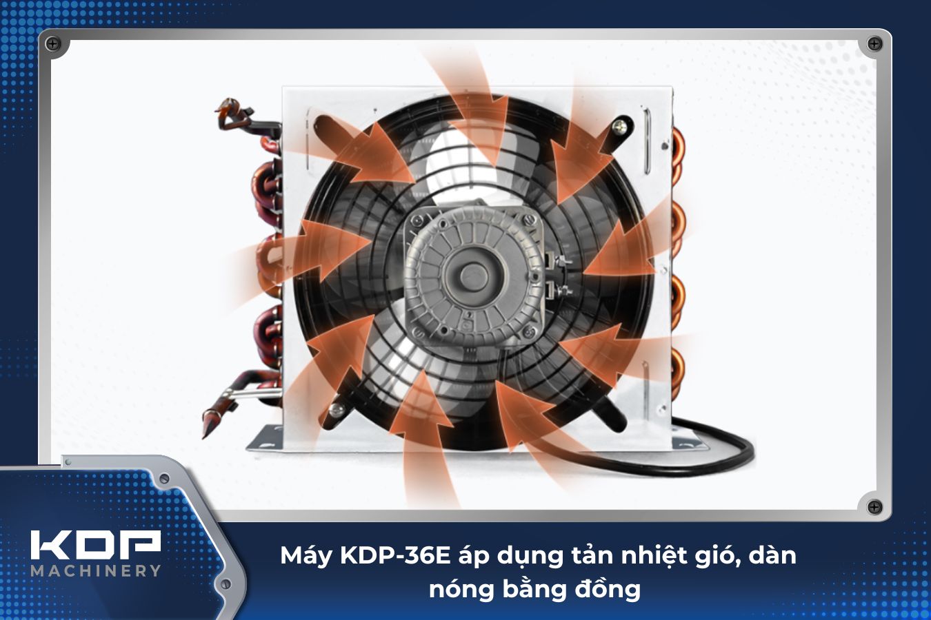 Máy làm kem tươi KDP-36E 15 Tản nhiệt, dàn nóng bằng đồng máy làm kem KDP-36E