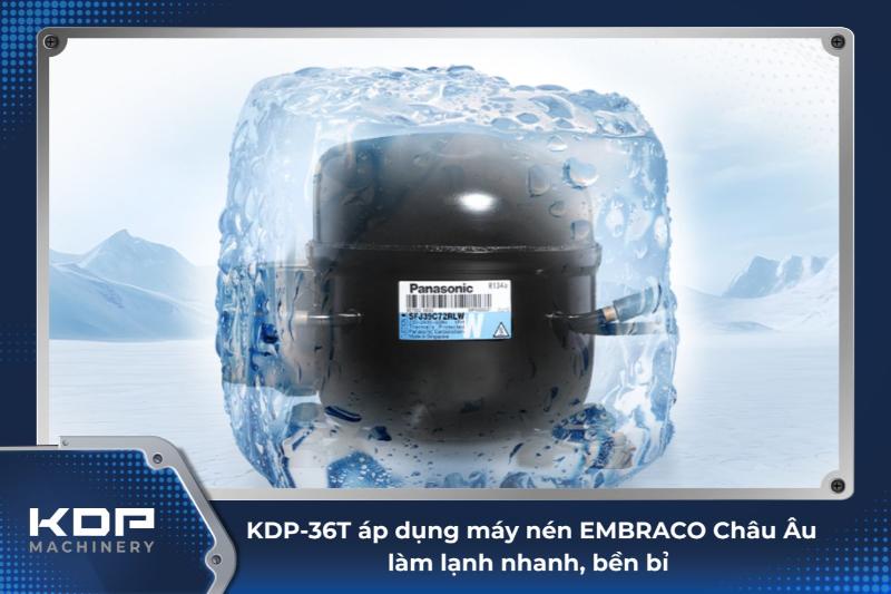 Máy làm kem tươi KDP-36T áp dụng máy nén làm lạnh nhanh EMBRACO 