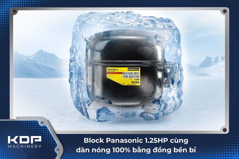 Block Panasonic 1.25HP cùng dàn nóng 100% bằng đồng bền bỉ 