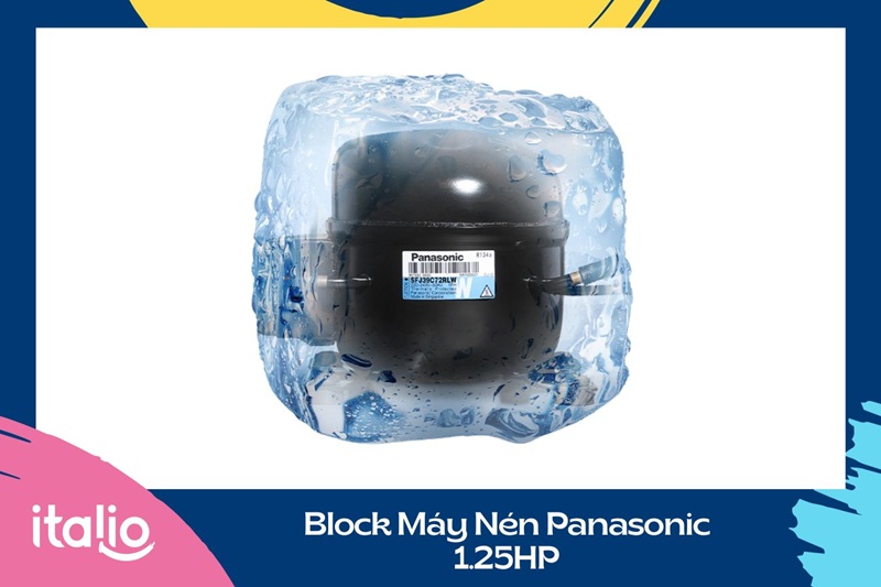 Block máy nén Panasonic 1.25HP được trang bị trong máy làm kem tươi KDP-28T