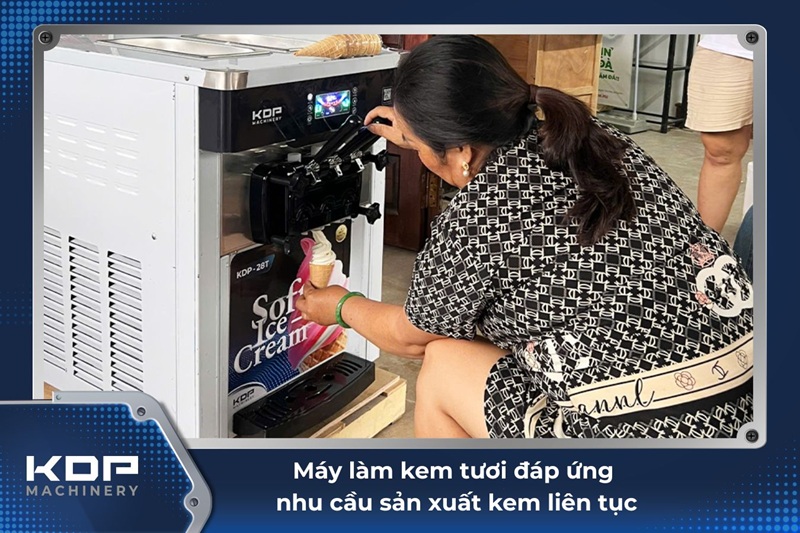Máy làm kem tươi KDP-28 13 Máy làm kem tươi đáp ứng nhu cầu sản xuất liên tục