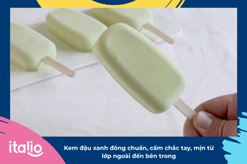 Làm kem đậu xanh không cần máy, thành phẩm mịn dẻo 5 Thành phẩm kem đậu xanh