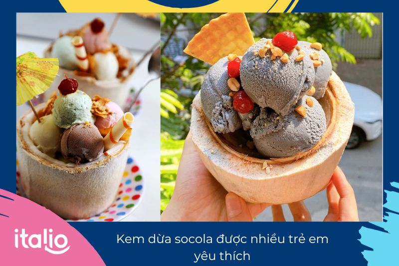 cách làm kem dừa không cần máy tiwf Italio được trẻ em yêu thích