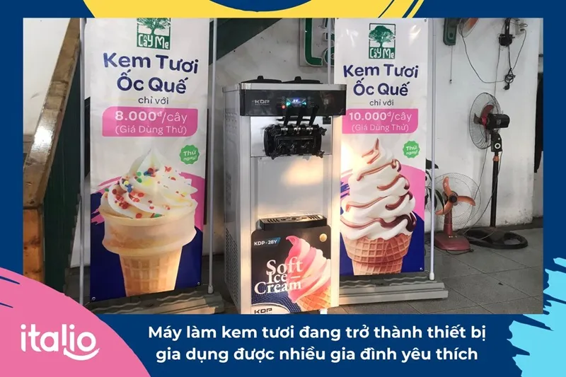 Hướng dẫn sử dụng máy làm kem tươi 1 Máy làm kem tươi đang trở thành thiết bị gia dụng được nhiều gia đình yêu thích
