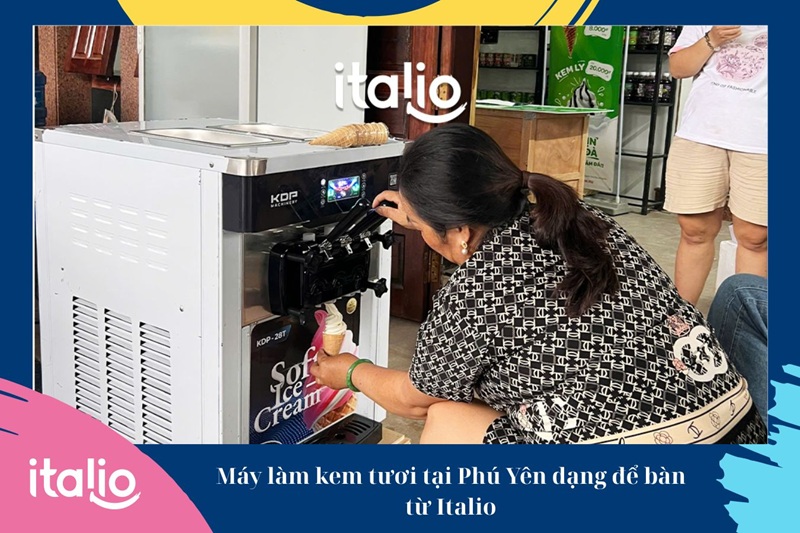Máy làm kem Phú Yên dạng để bàn từ Italio