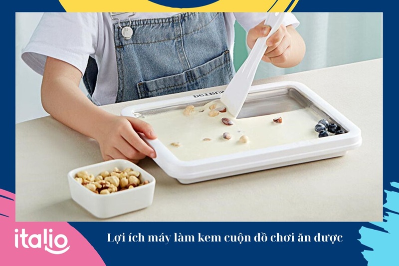 Máy làm kem cuộn đồ chơi ăn được