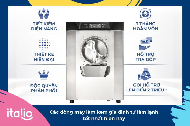 Máy làm kem tươi gia đình tự làm lạnh rất được ưa chuộng