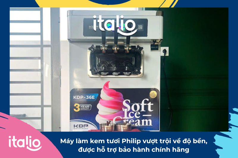 Máy làm kem tươi Philip nhỏ gọn cho tín đồ mê kem 3 Máy làm kem tươi Philip vượt trội về độ bền, hoạt động êm và thiết kế đẹp mắt, được hỗ trợ bảo hành chính hãng