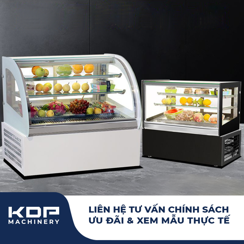 Tủ trưng bày bánh kính cong 3 tầng KDP-DC12